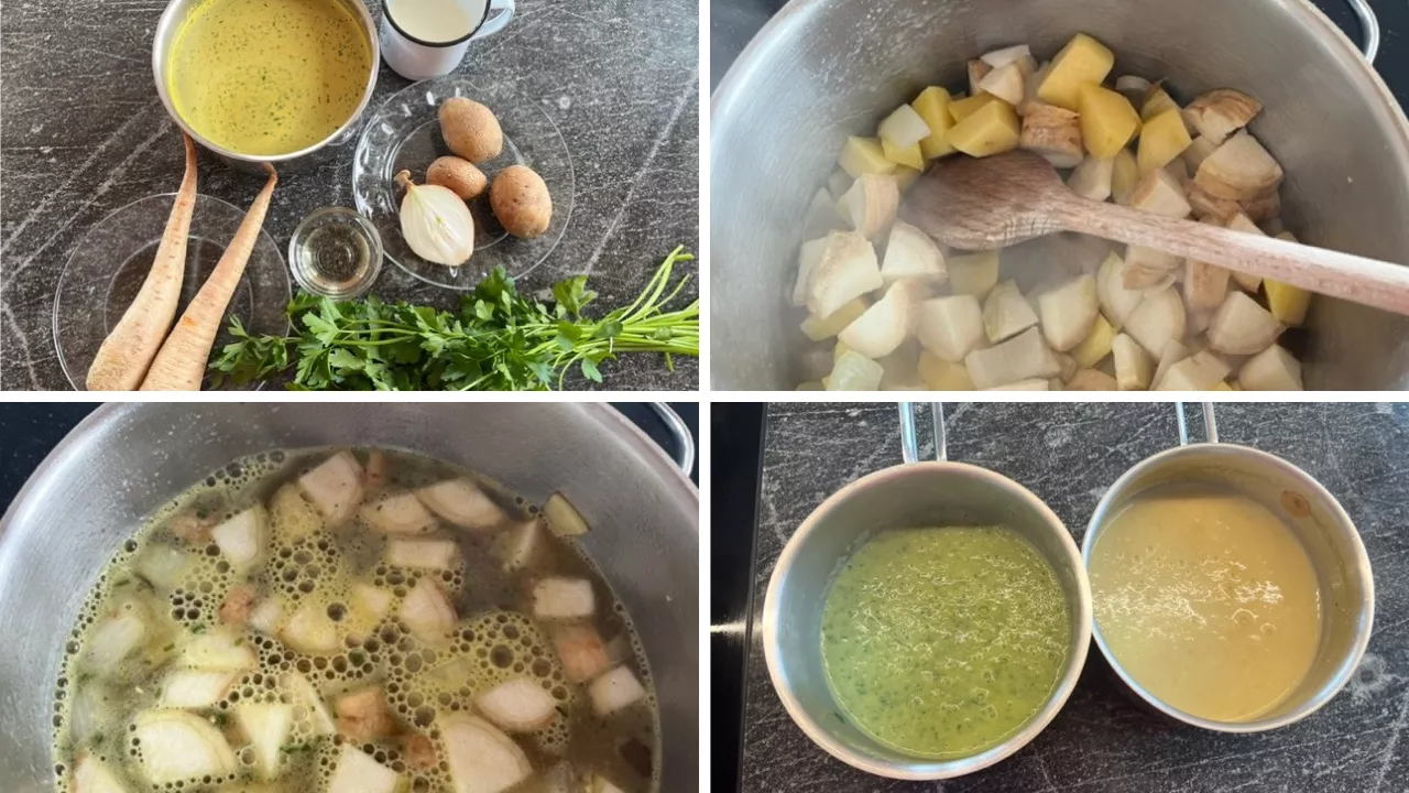 Petersilienschaumsuppe: Wurzel trifft Blatt