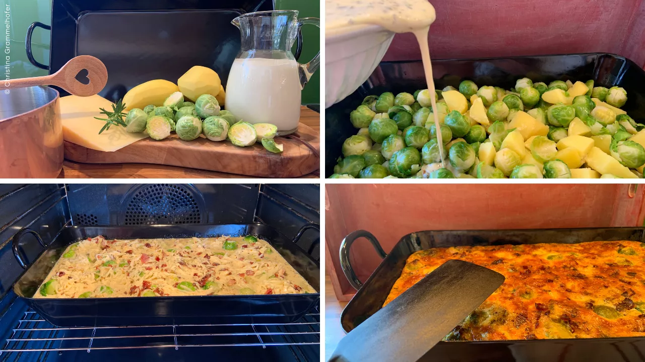 Kohlsprossen-Erdäpfel-Auflauf