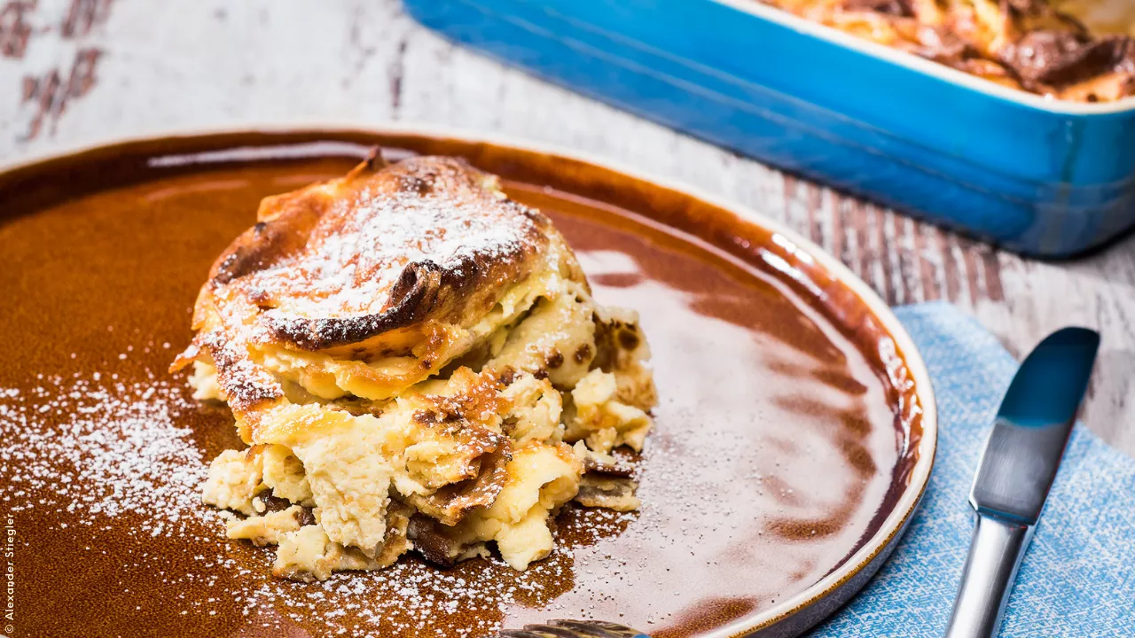 Überbackene Topfenpalatschinken