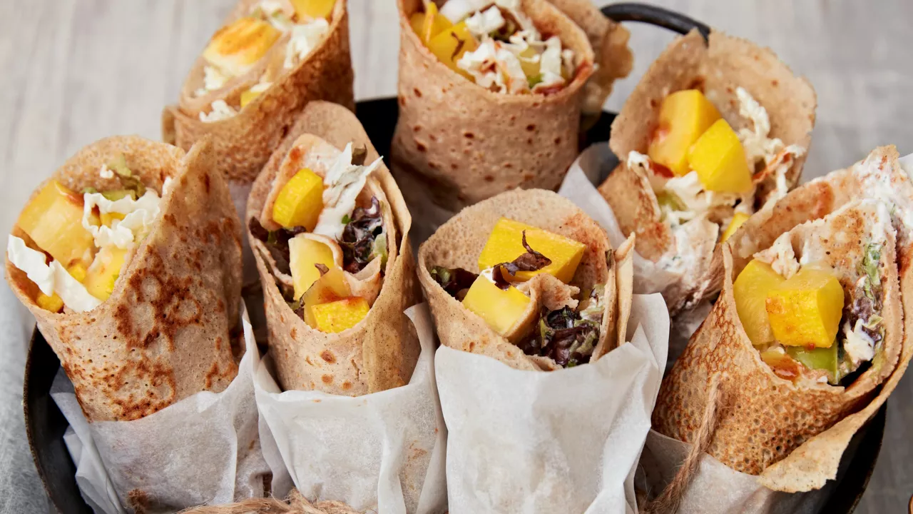 Kunterbunte Buchweizenwraps